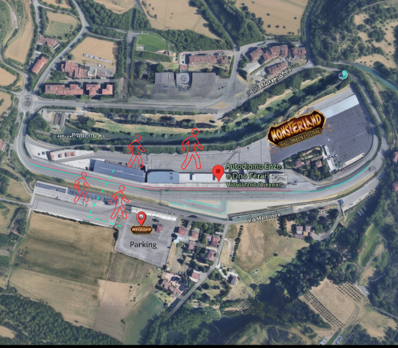 Mappa Sottopassaggio Autodromo Enzo e Dino Ferrari, Via Malsicura, 1, 40026 Imola BO